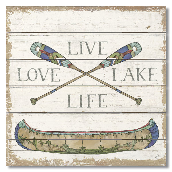 Longshore Tides Live Love Lake Slatted Pallet Sign Wall Décor Wayfair